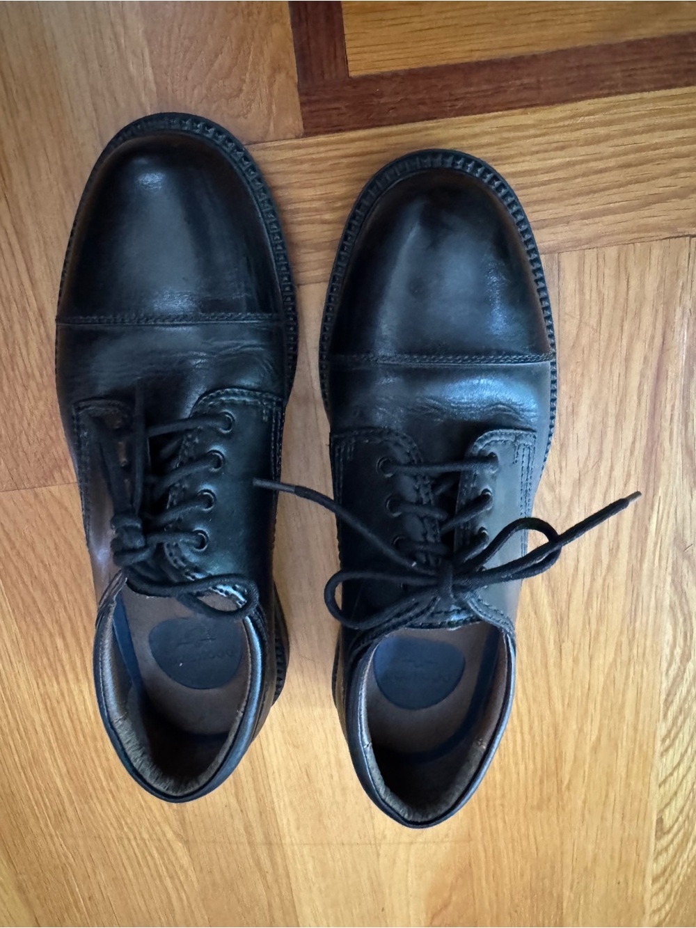 Dockers Black Leather Lace-Up Oxfords